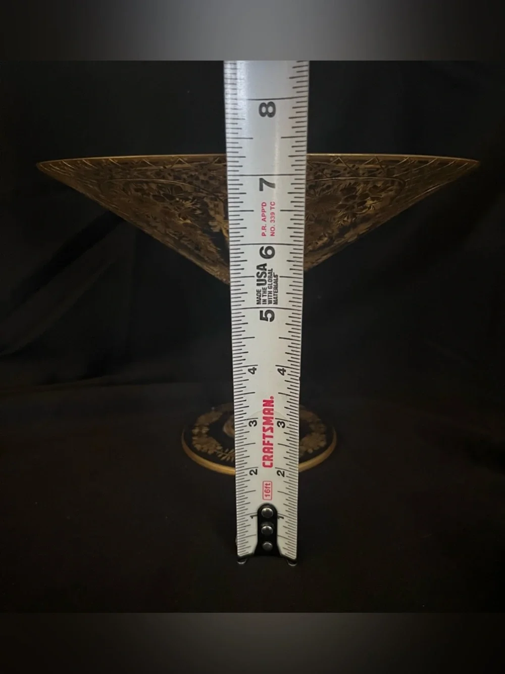 Antique Early 1900 Bohemian Glass, Tazza/Compote Dish, Moser-style, Gold Gilding - Picture 15 of 15
